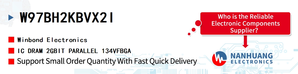 W97BH2KBVX2I Winbond IC DRAM 2GBIT PARALLEL 134VFBGA
